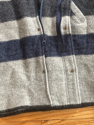 Vintage 80s XL Woolrich Blanket Navajo Aztec Wool Long Jacket Coat