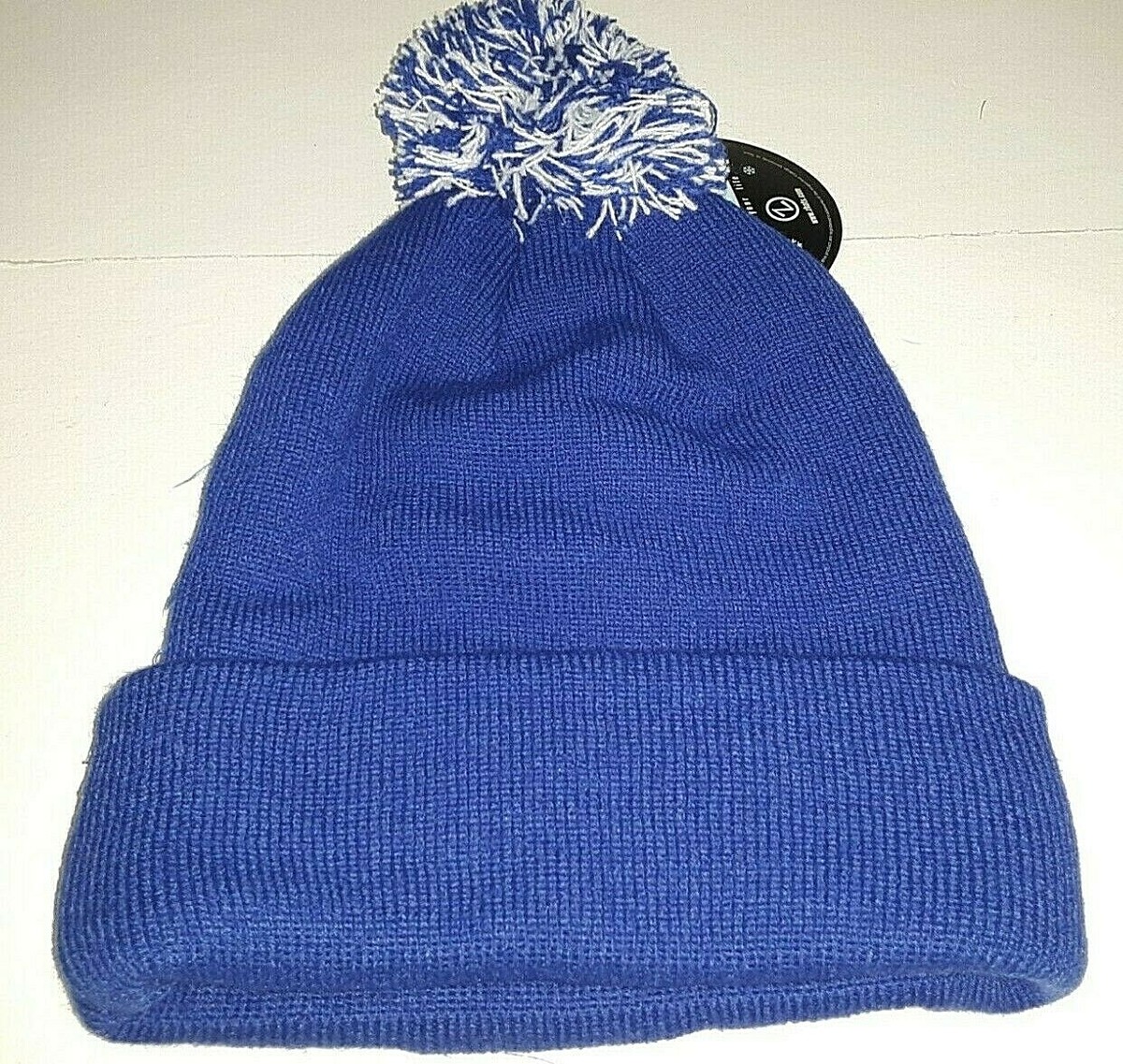 DS DUKE Adult Knit Wool Beanie Hat Pom Pom Loons Trees Fair Isle Blue White USA il_fullxfull.2742921167_3dwo.jpg main image 4