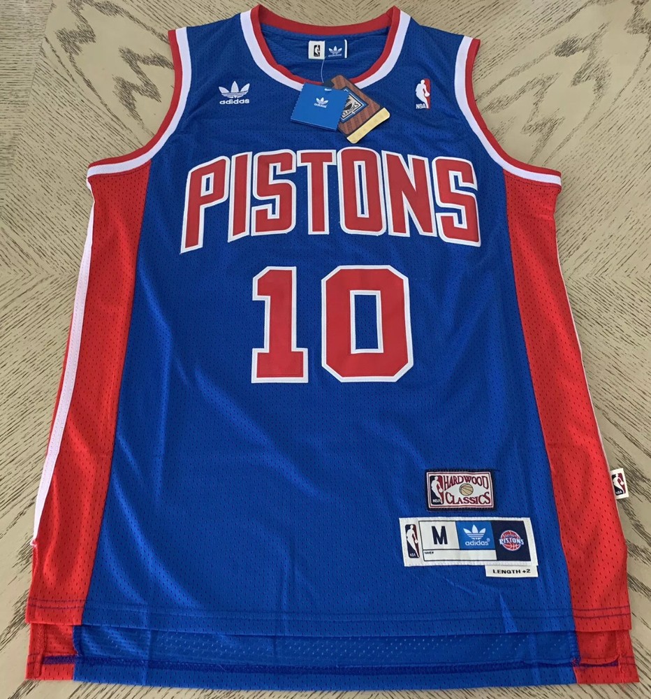 ⭐NEW Detroit PISTONS Dennis Rodman Jersey Blue Throwback Hardwood Classic #10