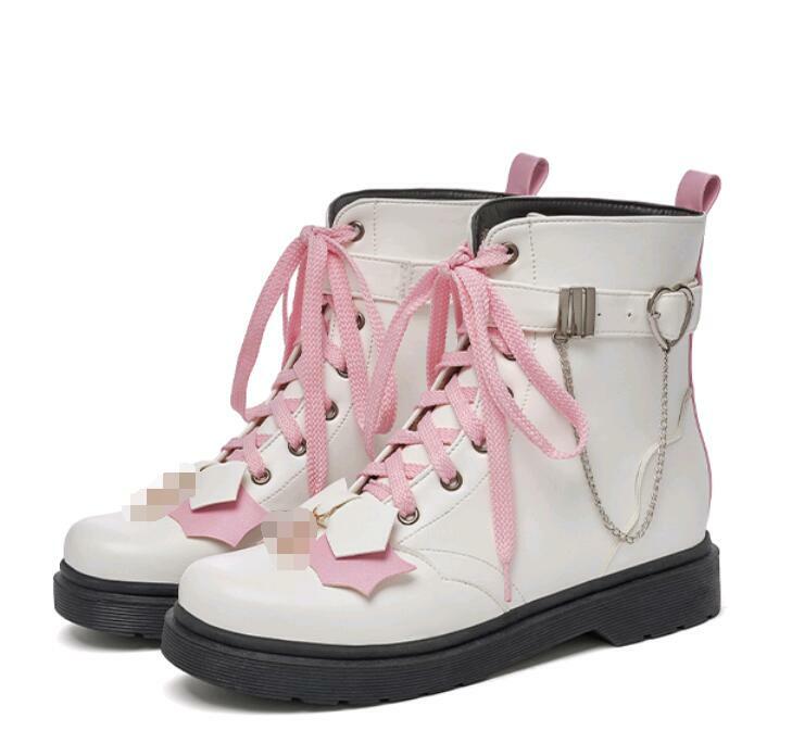 Women Patent Leather College Style Jk Uniform Lolita Lace Up Short