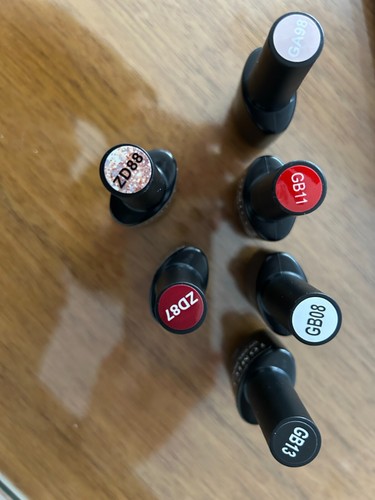 TOMICCA UV Nagellack Set 6 Farben Rot Schwarz Weiß Glitzer Gel Nagellack Natur - Bild 4 von 4