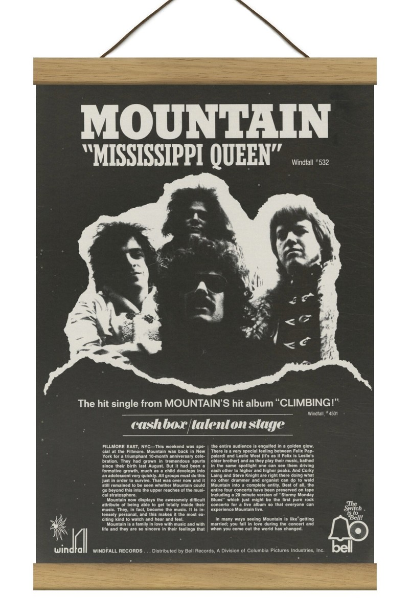 Rare Mountain Mississippi Queen Promo / ORIGINAL ad, Mounted w