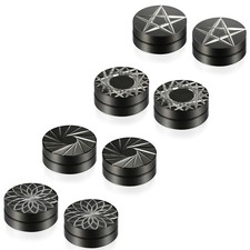2-8pcs Black Stainless Steel Non Piercing Clip on Magnetic Stud Earrings Unisex
