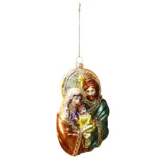 Holy Family Pendant Catholic Glass Blown Christmas Ornament