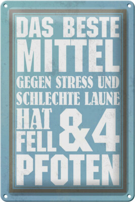 Metal sign saying 20x30 cm the best remedy for stress decoration sign tin sign