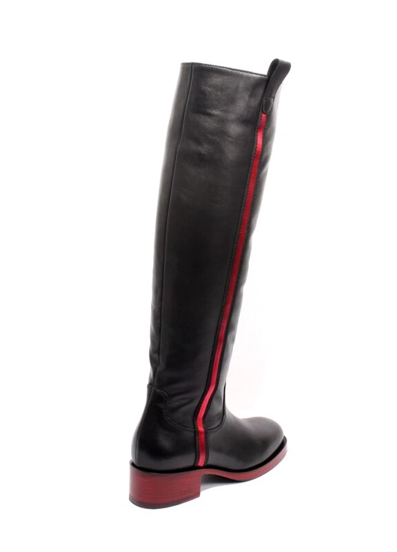 Botas hasta la rodilla Laura Bellariva 4681 negras rojas/cuero con cremallera 36/US 6 Foto 4 de 4