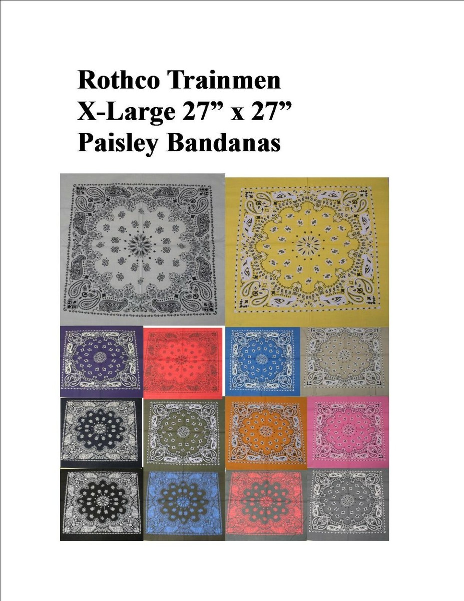 Rothco Bandana Paisley Extra-large 27" X 27" – Colore Nero/Blu