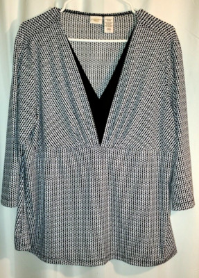 Covington Woman's Size 16-18W Layered Look Pullover Blouse Top