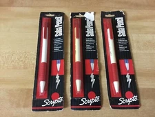 3 Vintage (1990) Scripto Saba Pencil (Japan) Mechanical Pencils Red/white Carded