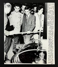 1969 Astronaut Andrews Soviet Cosmonaut Beregovi Moon Rock Smithsonian VTG Photo