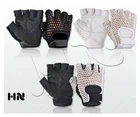 LEATHER FINGERLESS GLOVES COTTON MESH WEIGHT GYM TRAINING SPORTS WHEELCHAIR