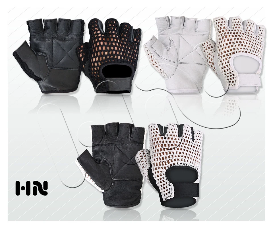 Cuir Mitaines Maille de Coton Weight Gym Entraînement Sport Chaise Roulante - Photo 1/1