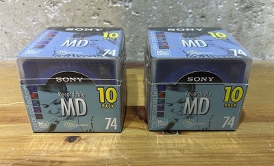 NEW SONY MD 80-MINUTE RECORDABLE / RE-RECORDABLE MINI-DISC [10] PACKS Lot Of (2)