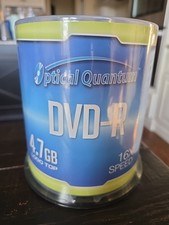 100 Optical Quantum 16X 4.7 GB DVD-R Logo Top Disc Blank Media OQDMR16LT-BX