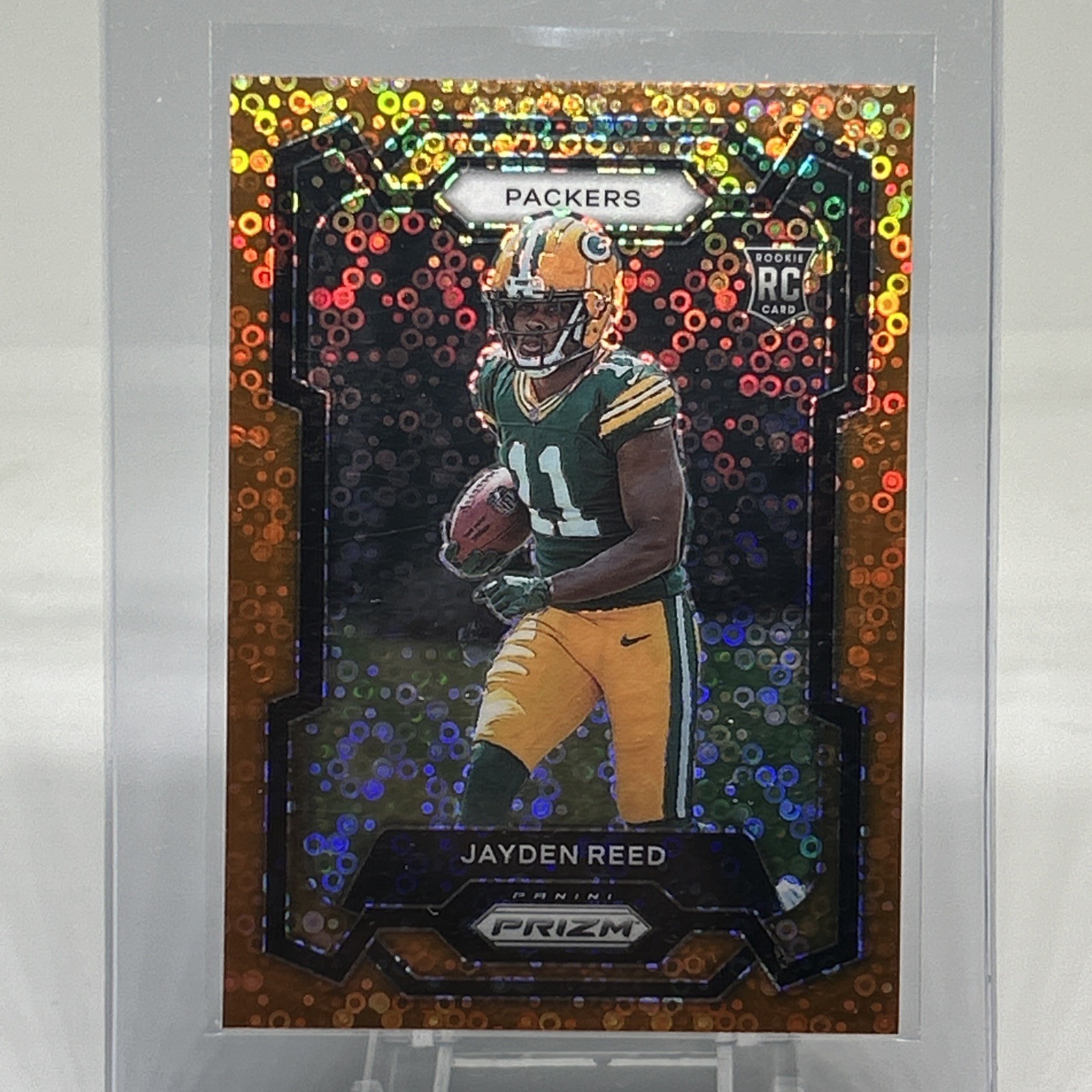 Jayden Reed 2023 Panini Prizm Orange Disco Rookie #334 RC Packers