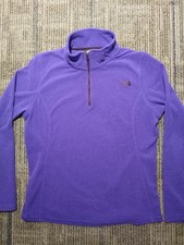 The North Face Women s Medium Purple Long Sleeve 1/4 Zip Fleece Pullover