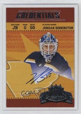 2024-25 Upper Deck Credentials Retro Ticket Access Jordan Binnington Auto 0t2