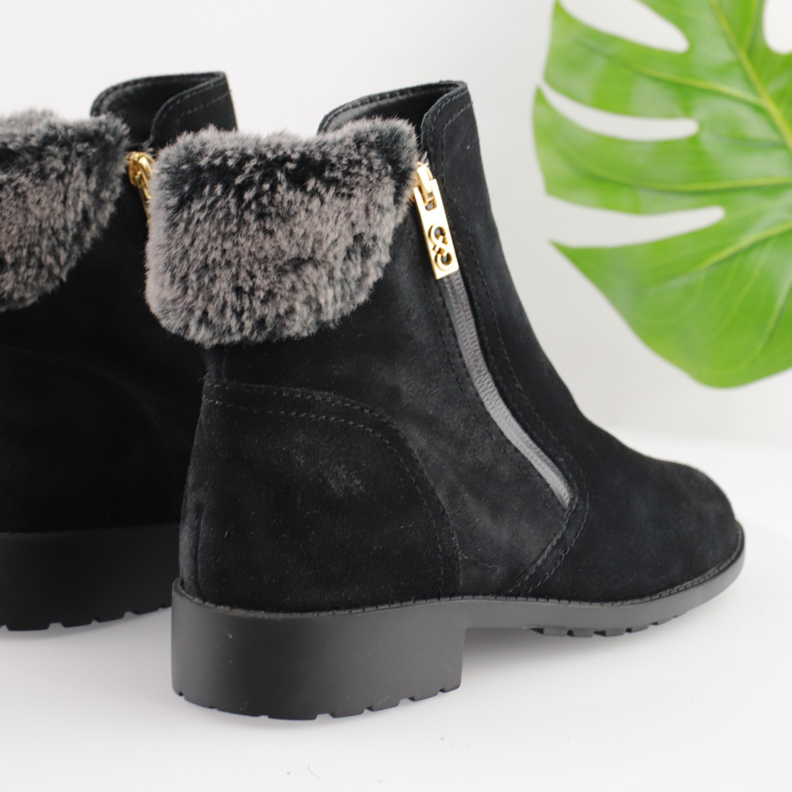 SAOLA Stivaletto Cole Haan donna Quinney taglia 10 impermeabile nero scamosciato pelliccia suola strappo