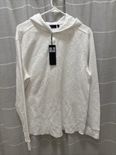 Marc Anthony Hoodie Size L White  3 button Sweatshirt New