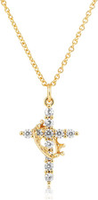 Gold Plated Cross Necklaces for Women, Dainty Gold Plated Cross Choker Necklace