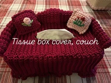 Tissue Box Cover - Sofa, Handmade Crochet
