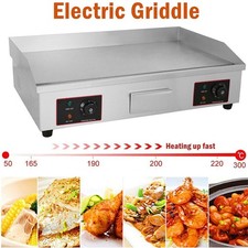 73cm Large Electric Griddle Countertop Hot Plate Grill Bacon Kitchen Commercial