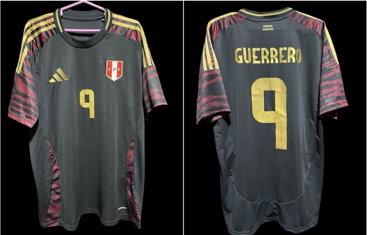 Jersey Peru Away Official - ADIDAS 2024 - 2025 / # 9 - GUERRERO | eBay
