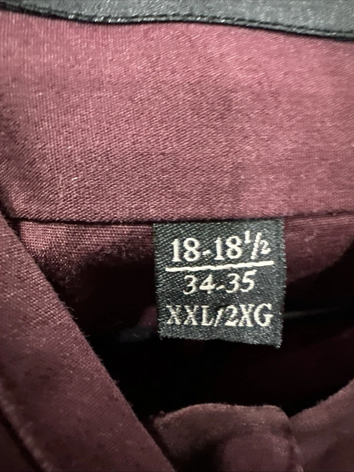 Camisa de manga larga Covington ajustada borgoña con botones para hombre 2xl/18 1/2 34-35 Foto 4 de 4