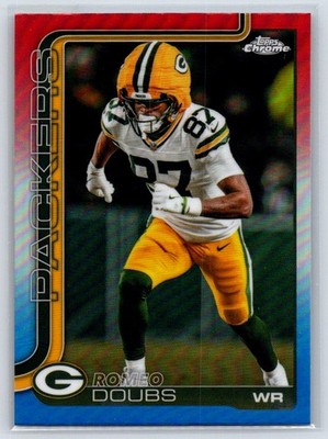 2025 Topps Chrome Romeo Doubs Red White and Blue Refractor #106