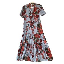 Christy Dawn The Elle Dress Floral Bunches Maxi Floral Tiered Dress Blue Small