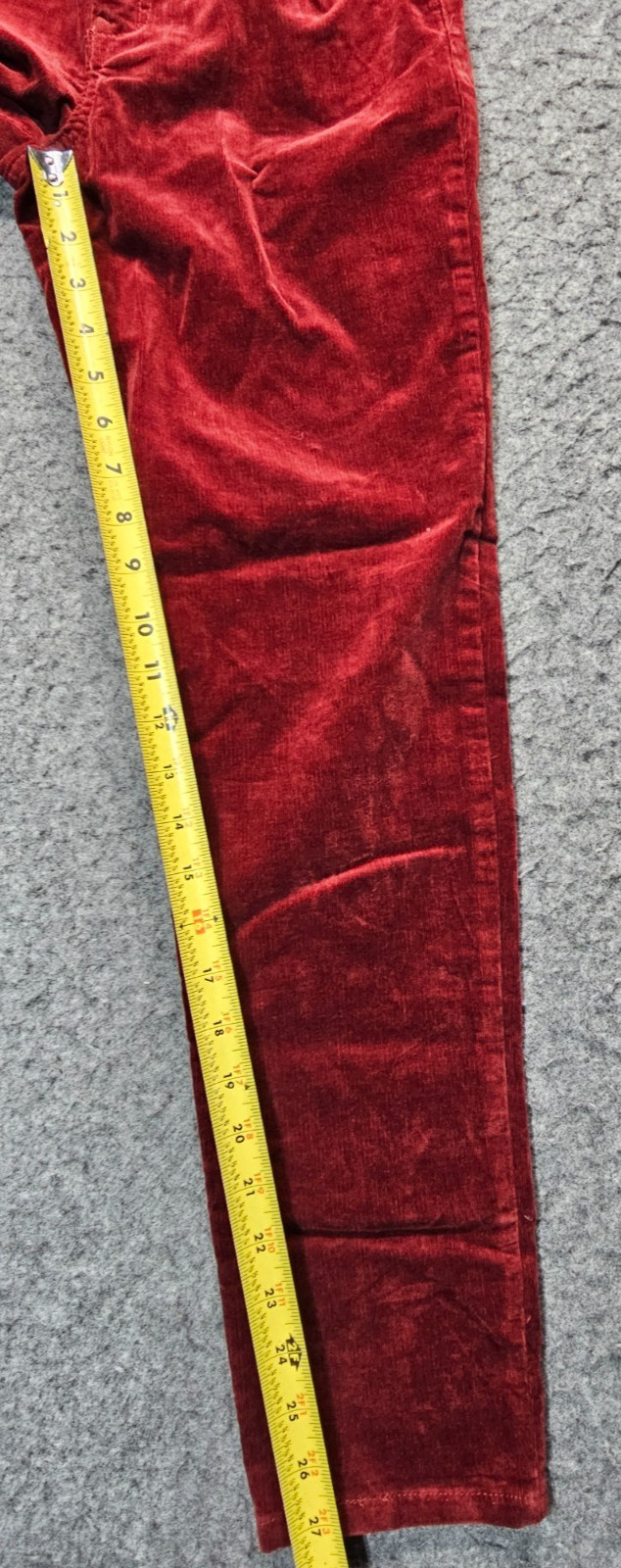 Rewash red velvet straight leg women size 1/25 pants NWT