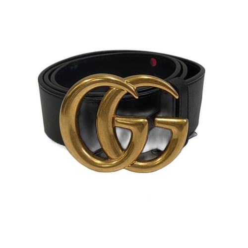 Used GUCCI◆GG Marmont Belt/Leather/BLK//