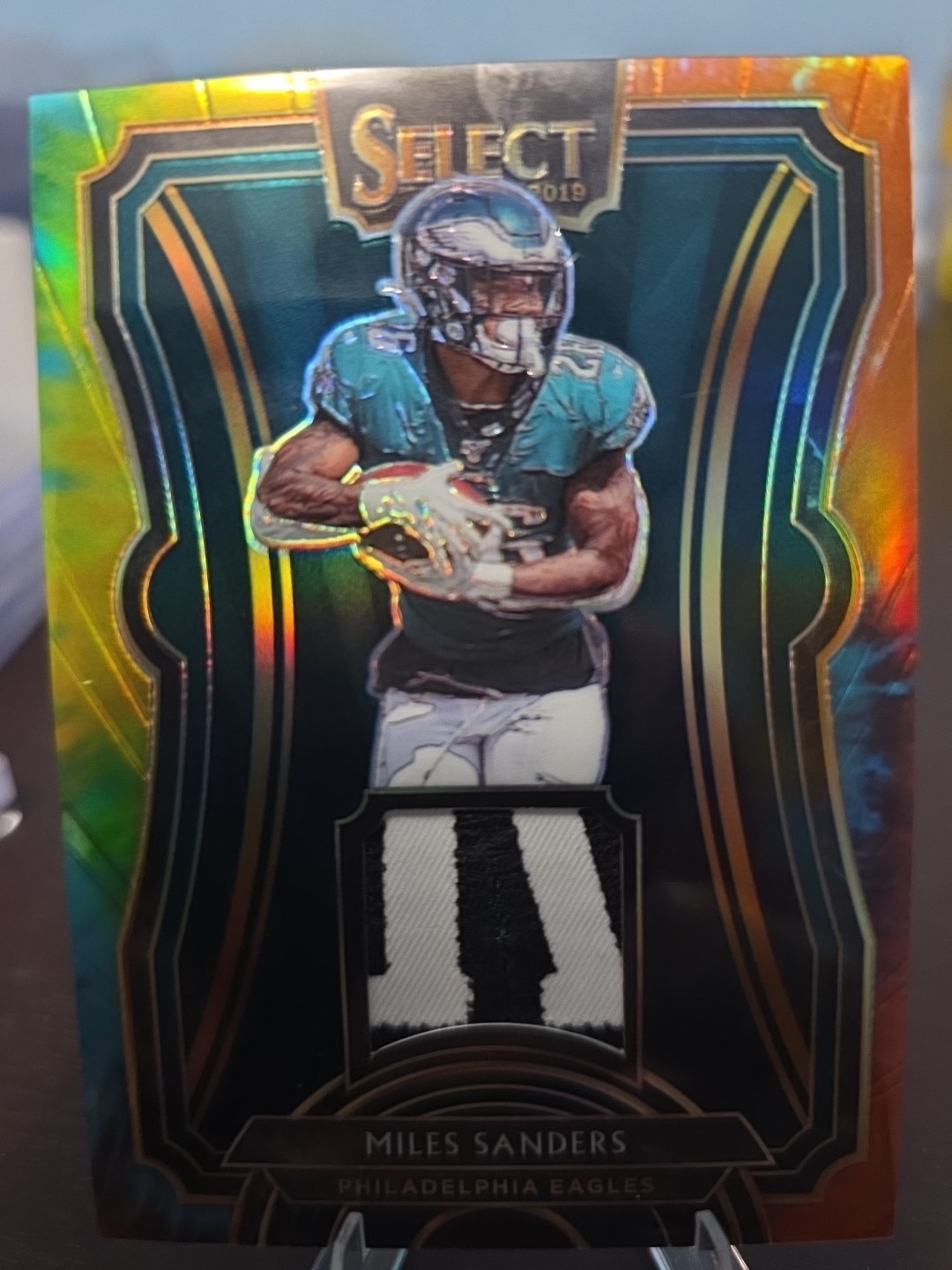 2019 Panini Select Field Level Miles Sanders Tie-Dye Prizm /25 (RC) GAME WORN!