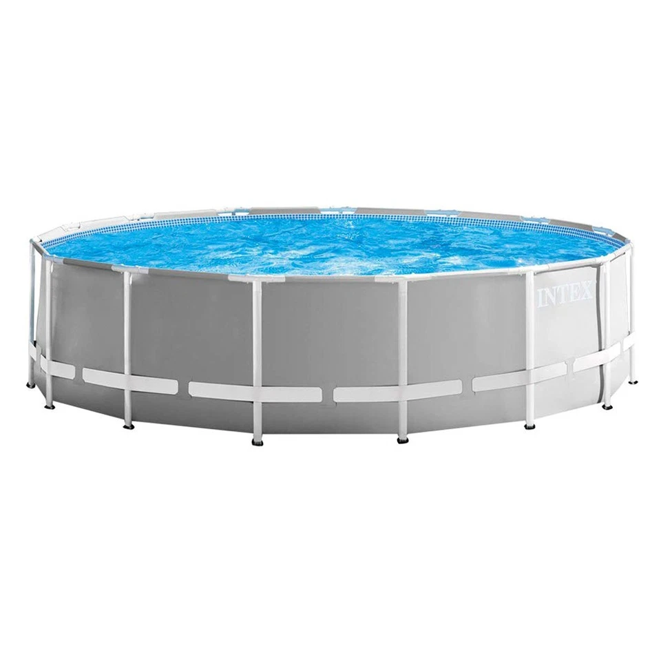 INTEX Prism Frame Pool Ø 457x122cm Schwimmbecken Stahlrohrbecken Grau - Bild 3 von 3