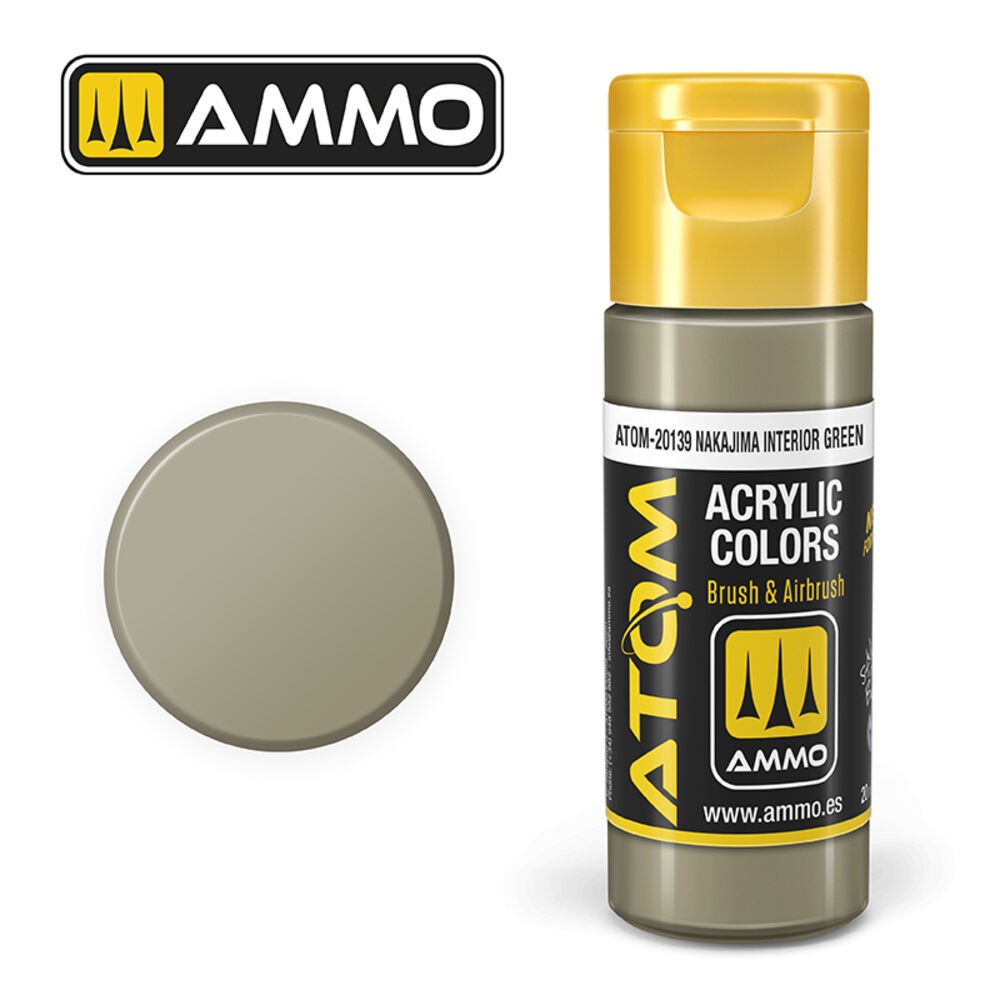 Ammo Mig Atom-20139 - Atom Color Nakajima Interior Green 20ml - New