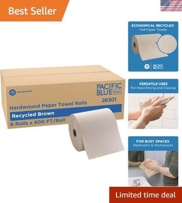 Pacific Blue Basic by PRO Recycled Hardwound Paper Towel Rolls, Brown, 800 Fe...