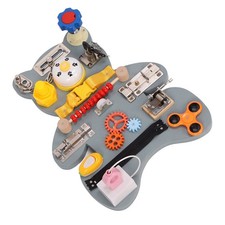 Sensory Board Wooden Locks Latches Educational Cute Bear Shape Fine Motor Boa