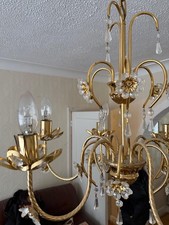 Crystal Gold Plated Floral Chandler