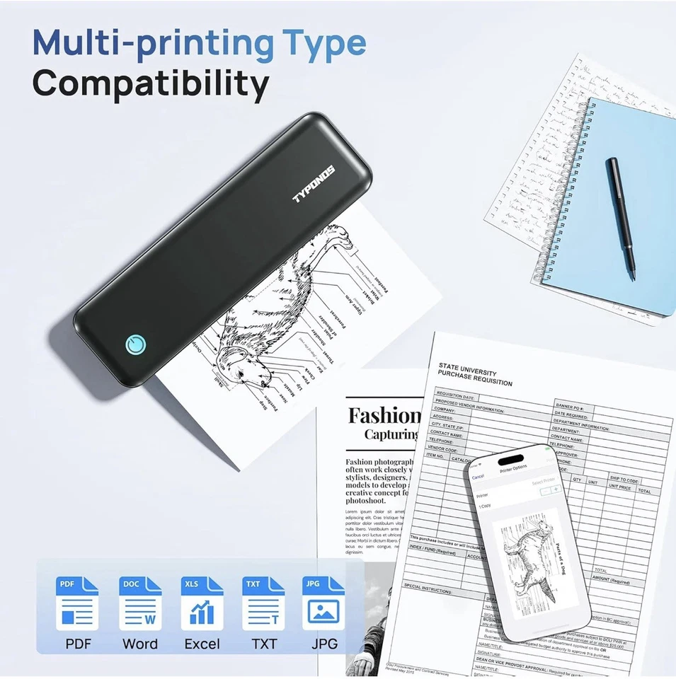 A4 paper size Wireless Inkless Portable Thermal Printer for Phone & Computer - Image 3 of 4