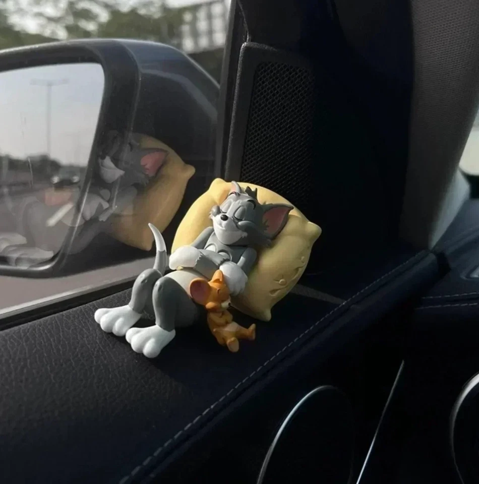 Sleeping Tom & Jerry Figure Figurine Cake Car Ornament Toy Doll 9-10cm Free Ship - Image 3 of 4
