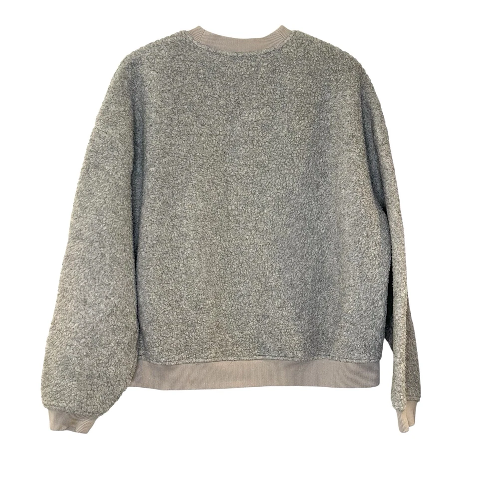 Sudadera Madewell Polartec Polar Cuello Redondo M Jaspeada Gris Antiguo Gruesa Cálida Foto 3 de 4