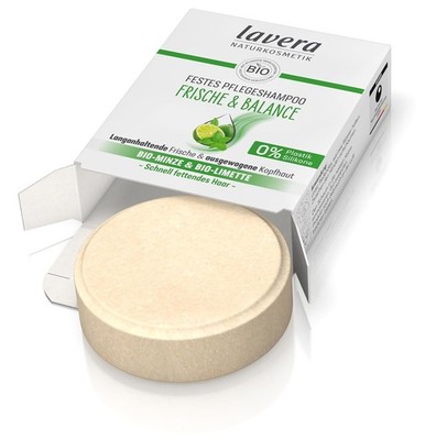 lavera Pflegeshampoo Frische Balance Festes Shampoo Volumen Vegan 50g