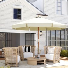 3.3(m) Garden Parasol Umbrella Outdoor Sun Shade Canopy with 8 Ribs Beige