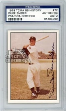 Duke Snider 1979 TCMA Baseball History Autograph Card #72 PSA/DNA