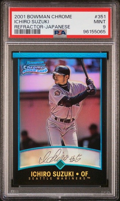 2001 Bowman Chrome Ichiro Suzuki #351 Refractor Japanese PSA 9