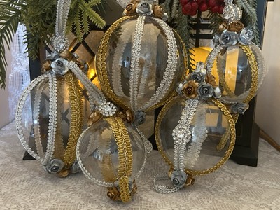 Gold & Silver Metallic,Rhinestone Xmas-Metallic Gimp,Roses,Rhinestone Buttons