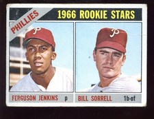 1966 Topps Baseball Card #254 HOFER Ferguson Jenkins Rookie. rookie card picture