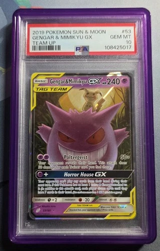 Pokemon 2019 Gengar & Mimikyu GX 53/181 Tag Team Team Up GEM MINT PSA 10