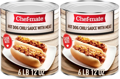 #ad #ad Chef mate Hot Dog Canned Chili Sauce with Meat Ready 6.75 Pound Pack of 2 $44.99