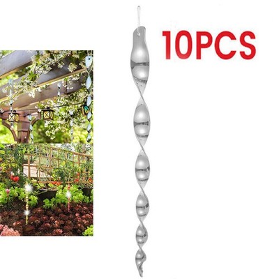 10Pack Bird Repellent Reflective Scare Rods Spiral Deterrent Control Device Deco